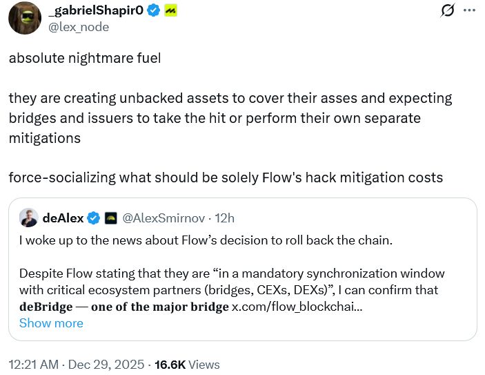 الدعوة إلى تعليق عمل مُحقّقي Flow بعد مقترح التراجع عن سجل البلوكشين