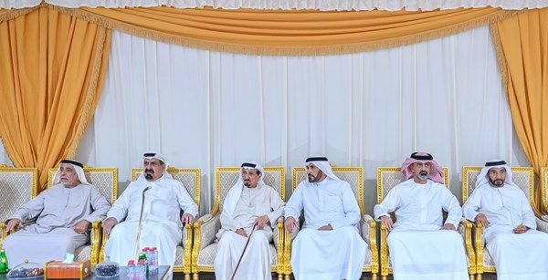 حاكم عجمان وولي عهده يقدمان واجب العزاء في وفاة الشيخ عبدالرحمن بن علي النعيمي