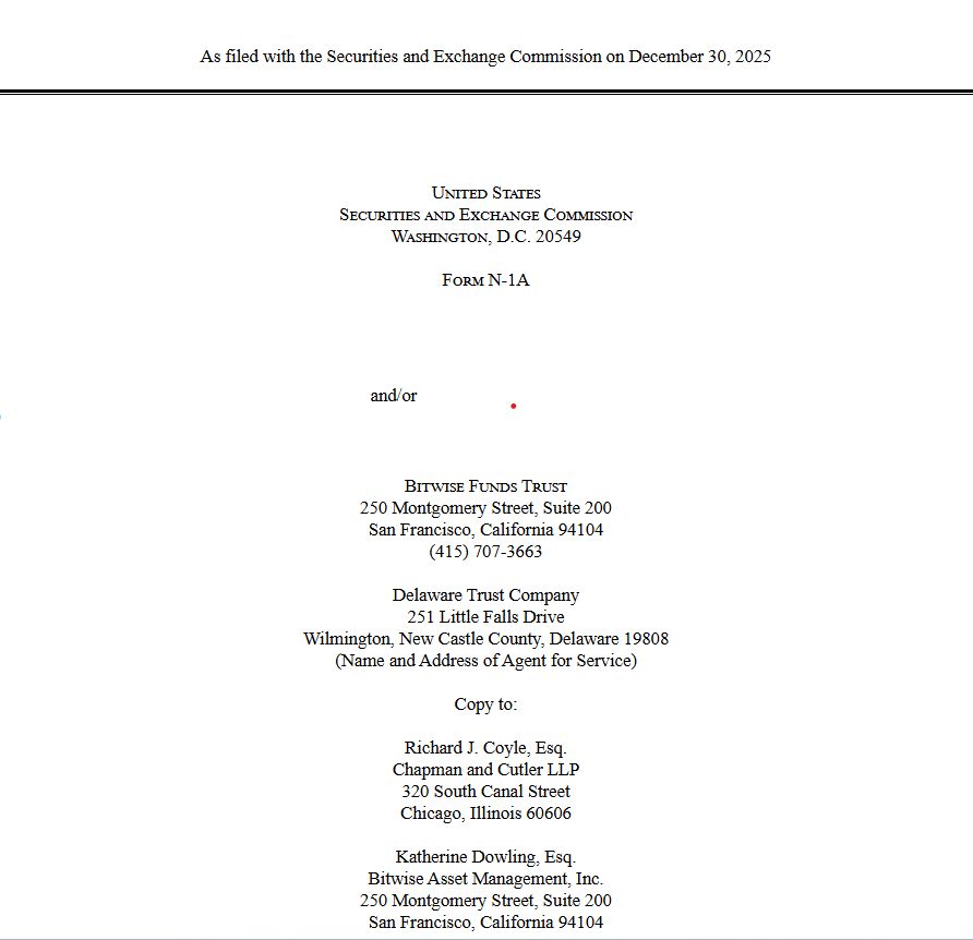 Bitwise تتقدم بطلب إلى هيئة الأوراق المالية الأميركية لإطلاق 11 صندوق ETF للعملات الرقمية يعتمد على استراتيجية لتوكن واحد