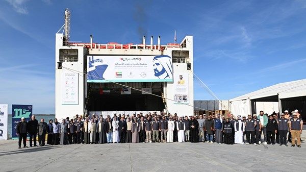 وصول سفينة محمد بن راشد الإنسانية إلى ميناء العريش محمّلة بالمساعدات الإغاثية لقطاع غزة
