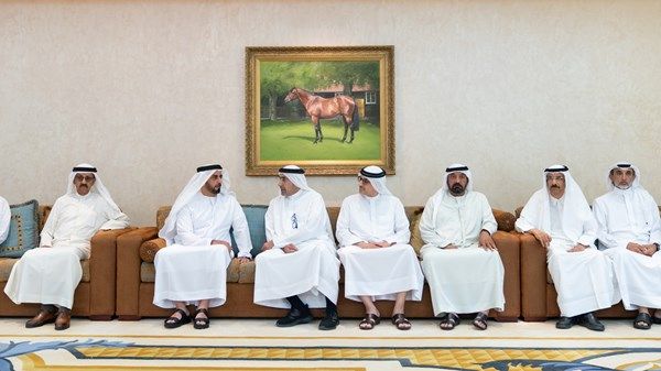 سيف بن زايد يقدم واجب العزاء في وفاة محمد بن عبيد آل مكتوم