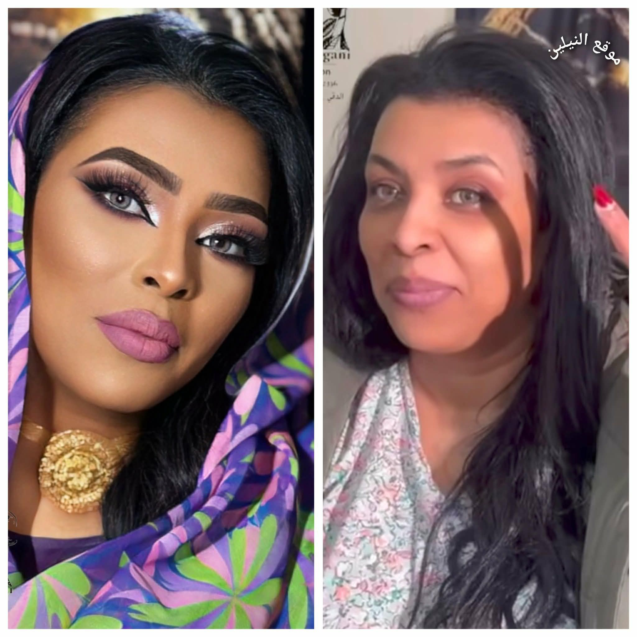 شاهد بالصور والفيديو.. الفنانة ميادة قمر الدين تنشر مقطع قبل وبعد جلسة تجميل خضعت لها بالقاهرة وتعترف: (انا شايفة انو من غير مكياج أحلي)