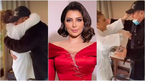 قامت حضنته.. زوج أصالة يفاجئها في كواليس حفل رأس السنة