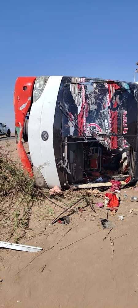 حادث مرورى بطريق النيل الابيض يؤدى الى وفاة عدد(13) وإصابة عدد(47) تم إسعافهم الى مستشفى الدويم