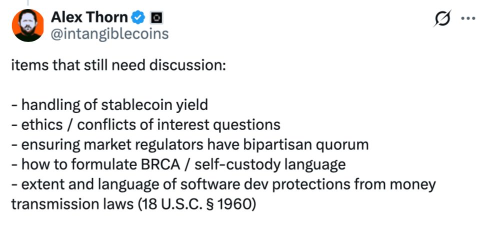 السيناتور تيم سكوت: قانون CLARITY يتجه إلى مرحلة المراجعة الأسبوع المقبل