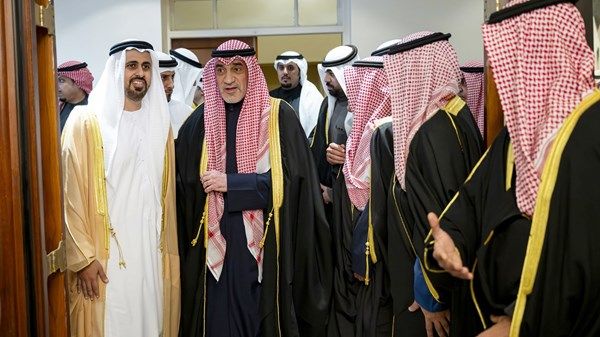 ذياب بن محمد بن زايد يحضر حفل استقبال بمناسبة عقد قران عبدالله فهد الصباح