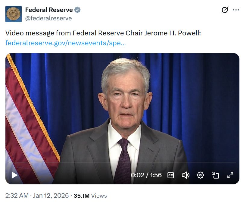 محللون: تحقيق مع باول قد يضيف "علاوة مخاطر" لبيتكوين