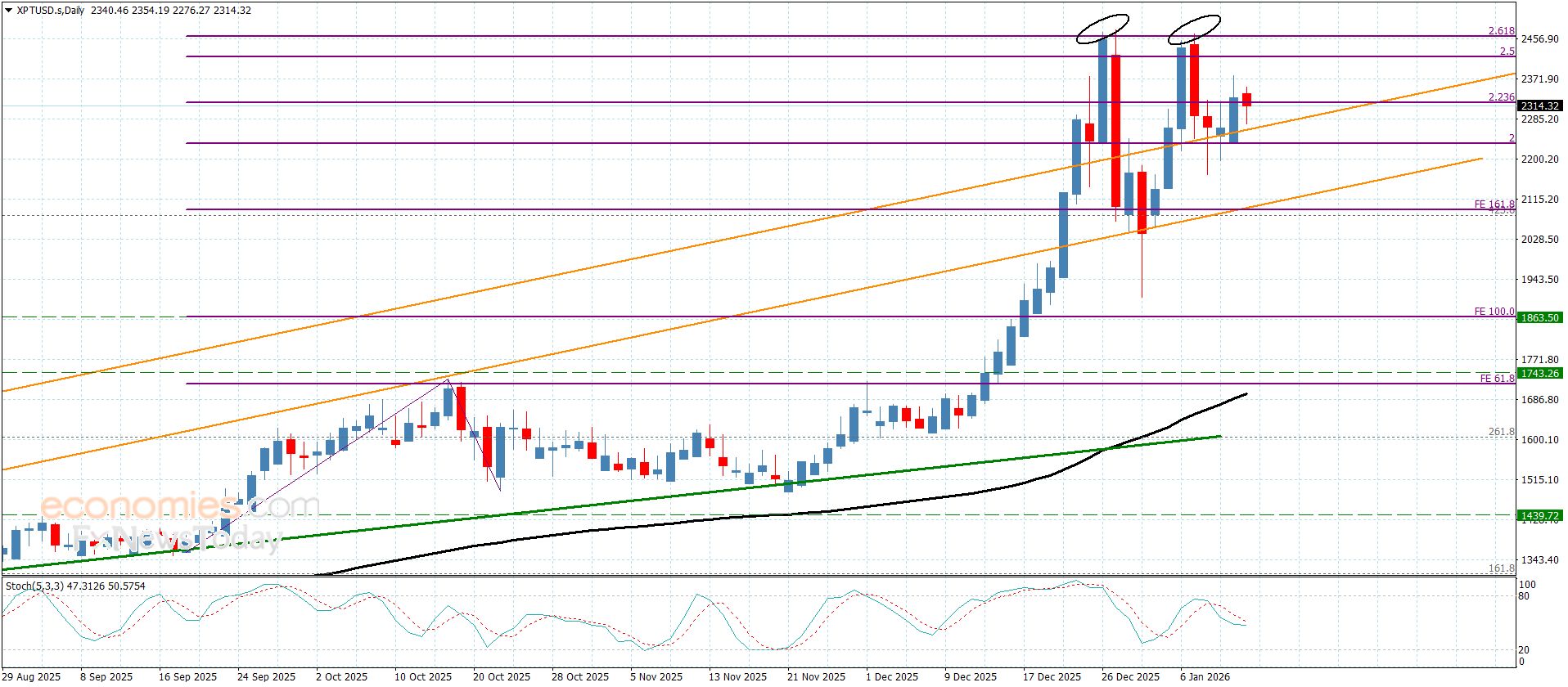 سعر البلاتين يفتقر للعزم الإيجابي– توقعات اليوم 13-1-2026