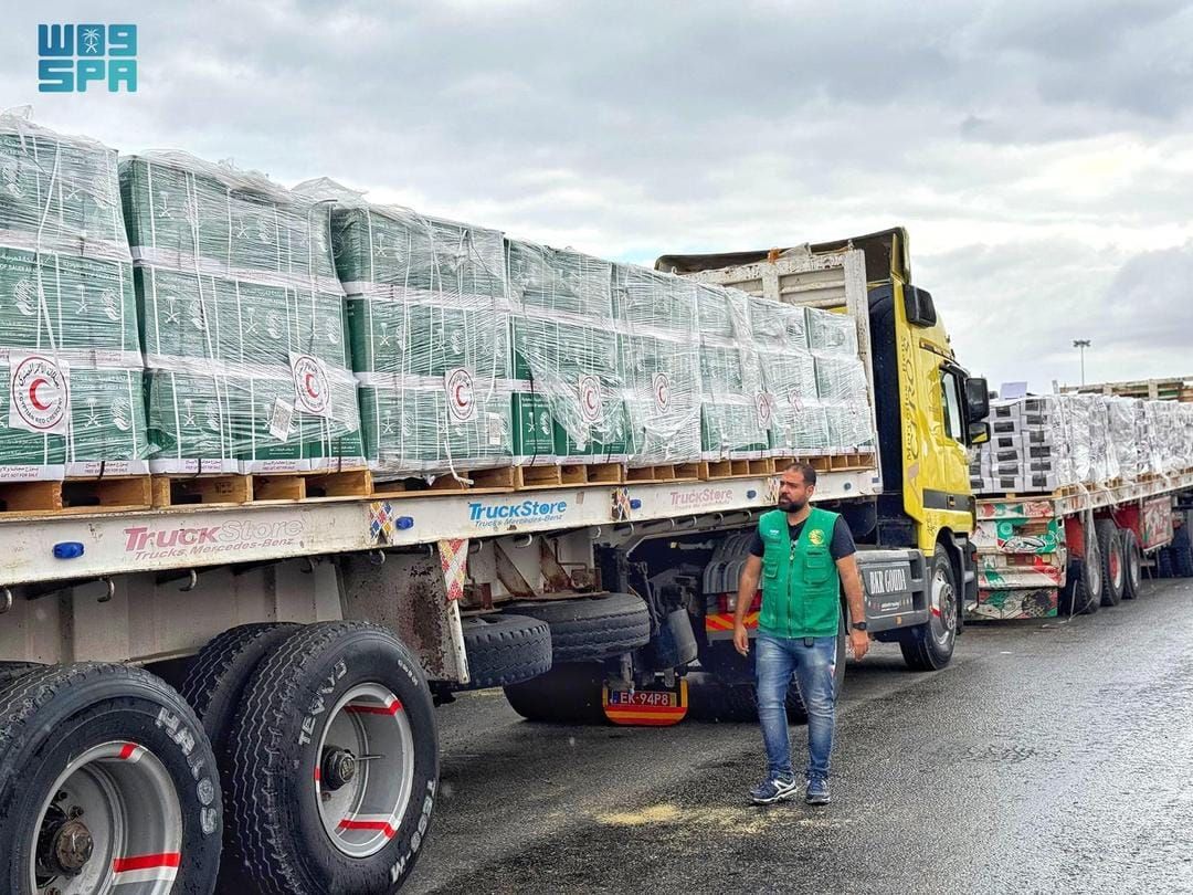 قافلة مساعدات سعودية جديدة تعبر منفذ رفح لدعم قطاع غزة