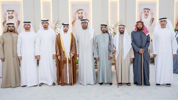 محمد بن حمدان بن زايد يحضر حفل استقبال بمناسبة زفاف سلطان علي الكتبي