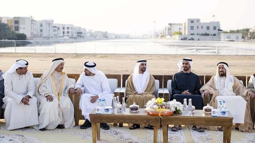 ذياب بن محمد بن زايد وزايد بن محمد بن زايد يحضران حفل استقبال بمناسبة زفاف زايد حسن المنصوري