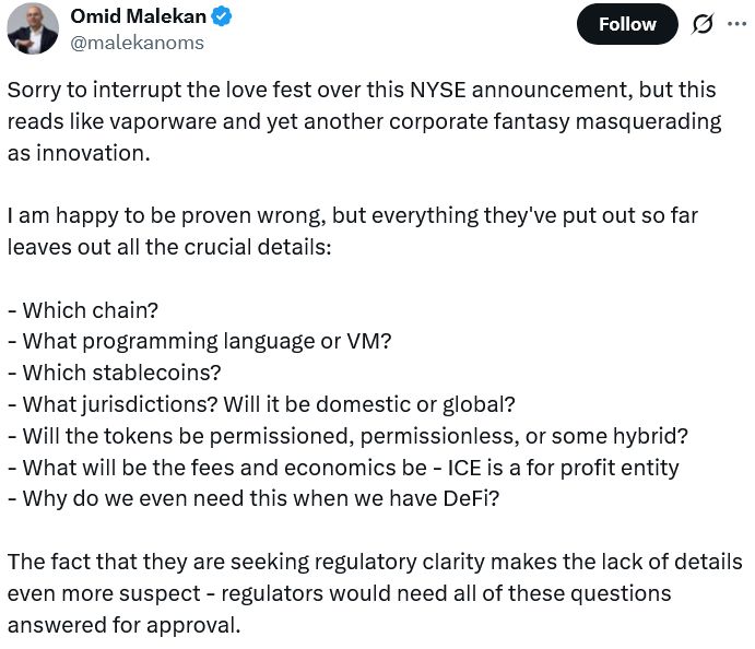 أستاذ في كولومبيا: خطة بورصة نيويورك للترميز تبدو كأنها “منتج وهمي”