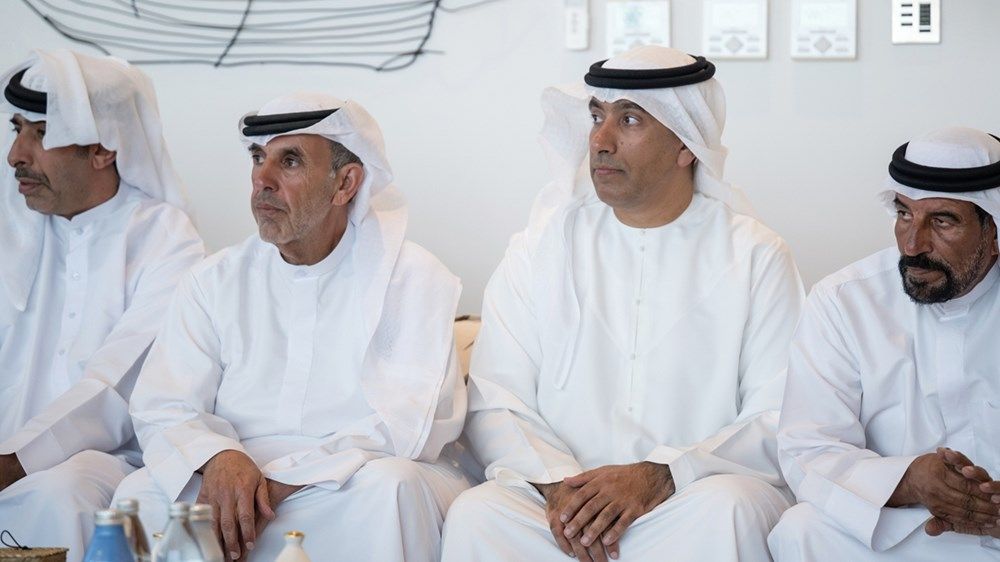 حمدان بن زايد يستقبل هزاع بن زايد في برزة قصر الظنة