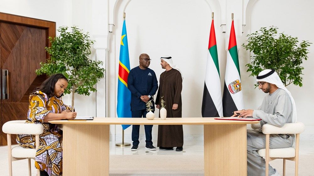 رئيس الدولة ورئيس جمهورية الكونغو الديمقراطية يشهدان توقيع اتفاقية الشراكة الاقتصادية الشاملة بين البلدين