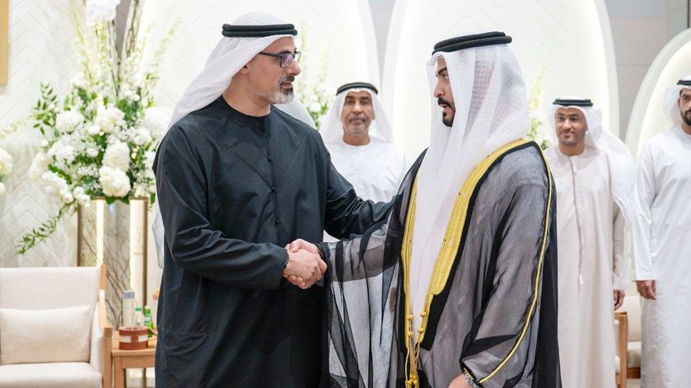 خالد بن محمد بن زايد يحضر حفل استقبال بمناسبة زفاف محمد أحمد علي الهاشمي