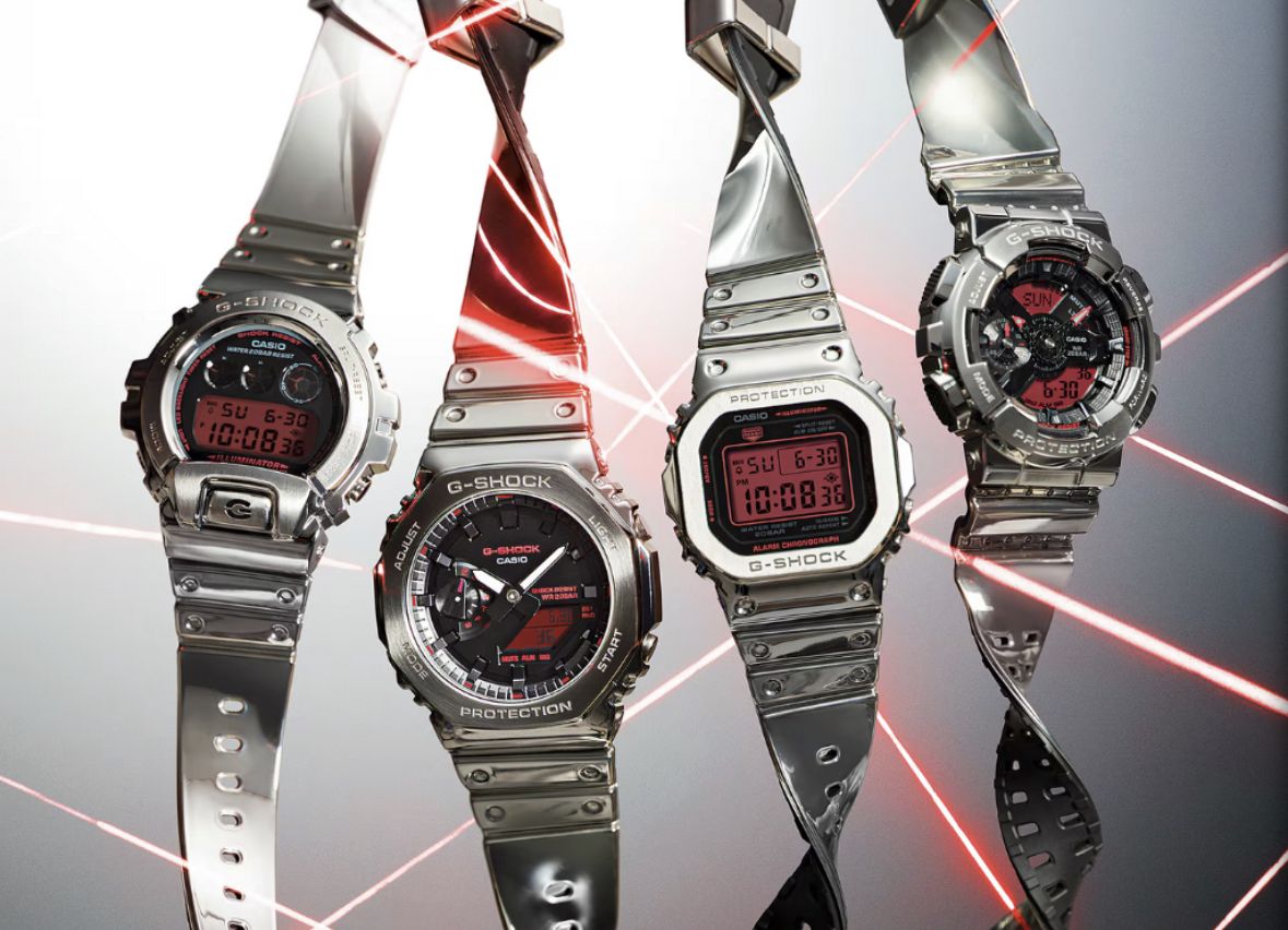 تكنولوجيا: كاسيو تطلق رسميًا 4 ساعات معدنية جديدة بشاشات حمراء لافتة