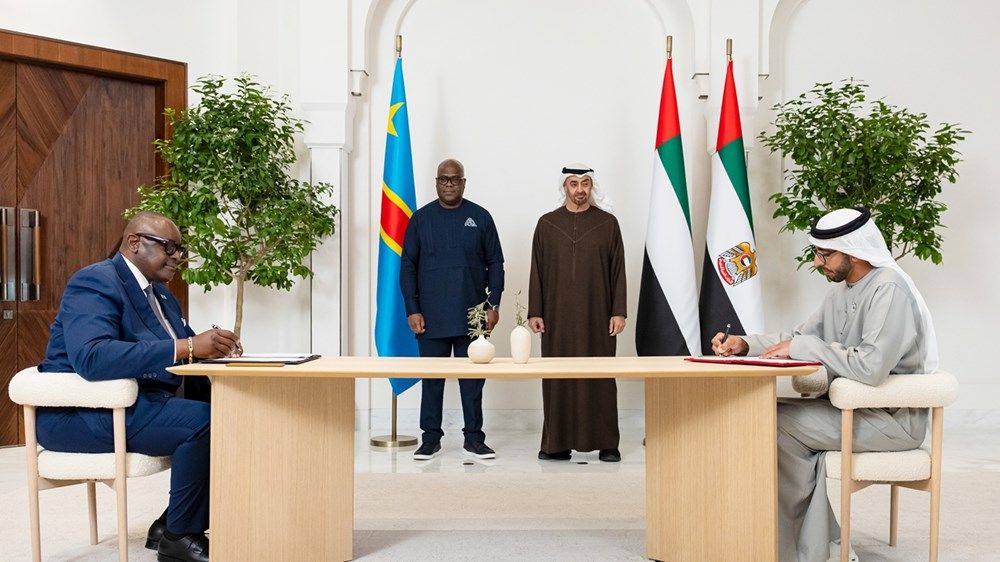 رئيس الدولة ورئيس جمهورية الكونغو الديمقراطية يشهدان توقيع اتفاقية الشراكة الاقتصادية الشاملة بين البلدين