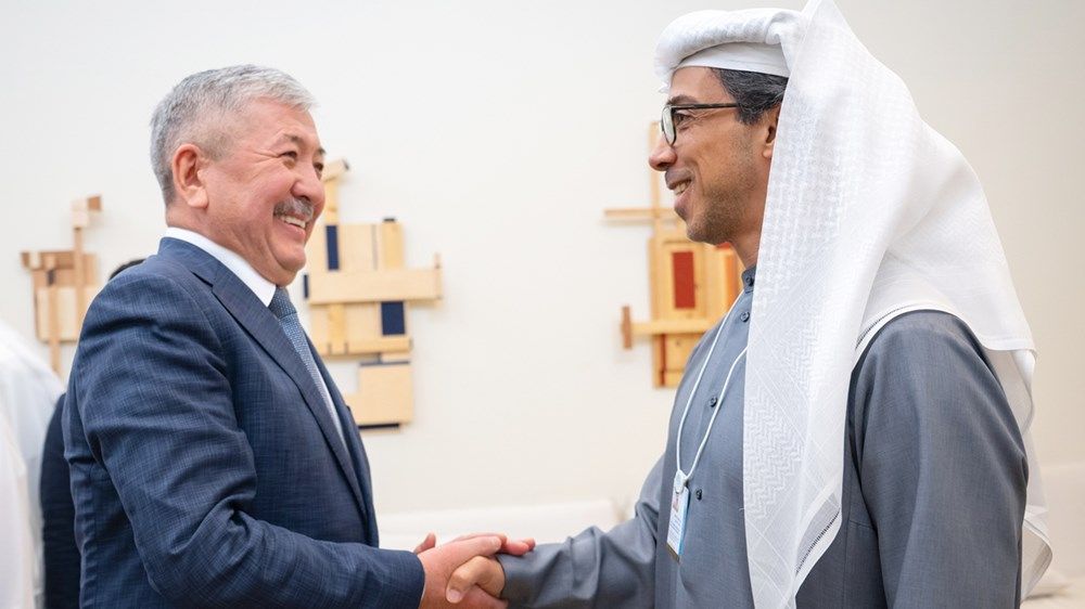 منصور بن زايد يبحث آفاق التعاون الثنائي مع رئيس مجلس وزراء قيرغيزستان