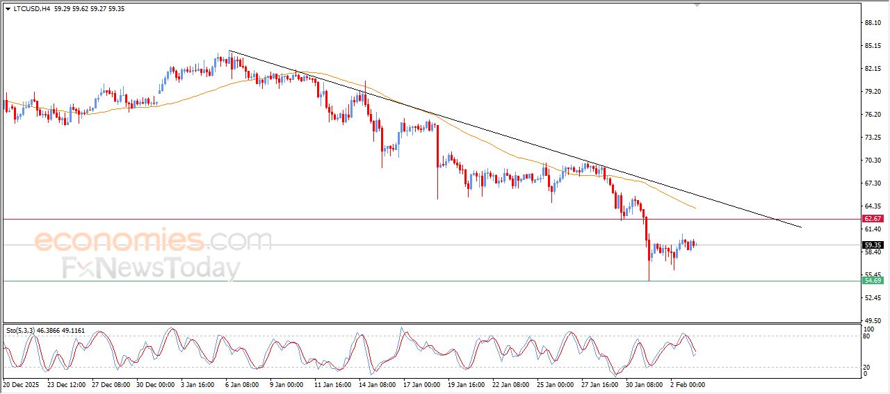 لايت كوين (LTCUSD) يحاول تصحيح المسار الهابط – تحليل – 03-02-2026