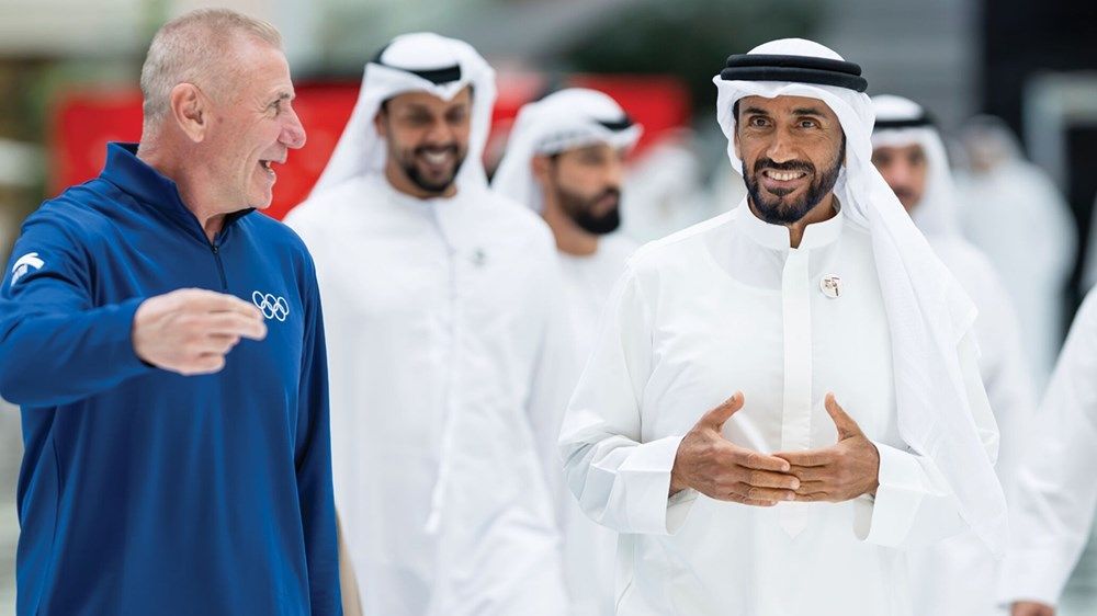 نهيان بن زايد وذياب بن محمد بن زايد يشهدان جانباً من فعاليات ألعاب الماسترز أبوظبي 2026