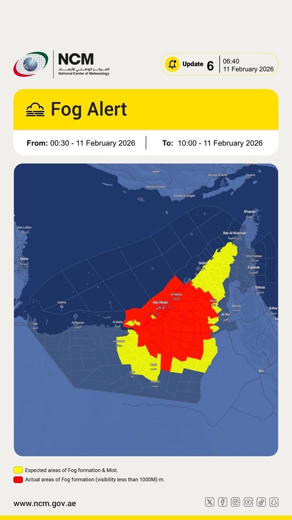 تنبيه من المركز الوطني للأرصاد
