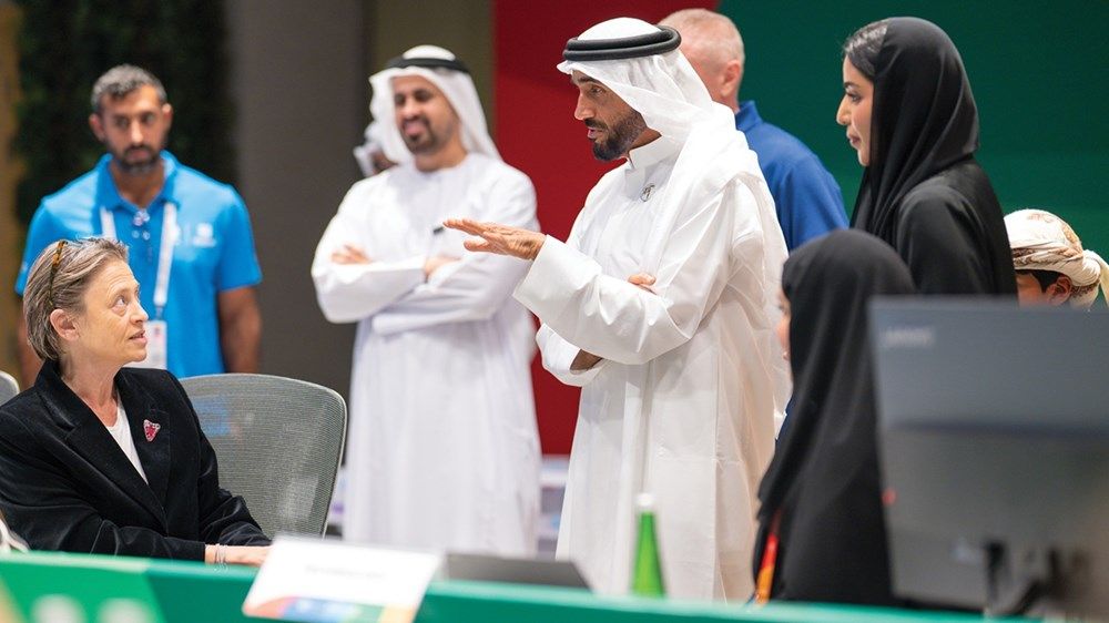 نهيان بن زايد وذياب بن محمد بن زايد يشهدان جانباً من فعاليات ألعاب الماسترز أبوظبي 2026