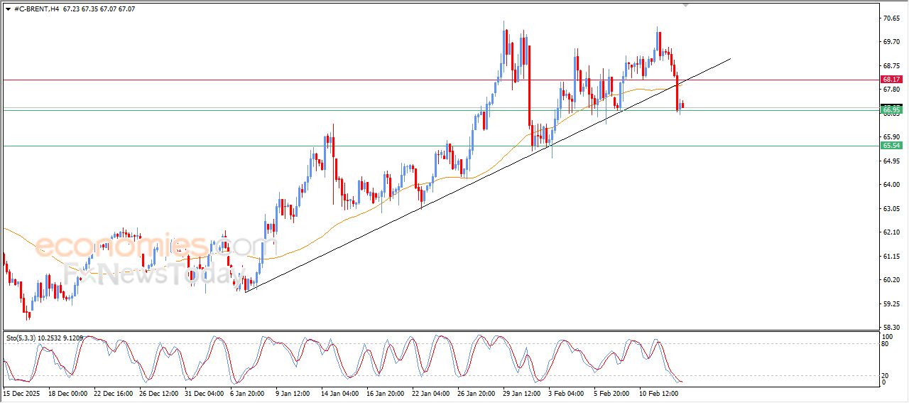 سعر النفط خام برنت يعلن عن مواصلة الاتجاه التصحيحي الهابط – توقعات اليوم – 13-02-2026