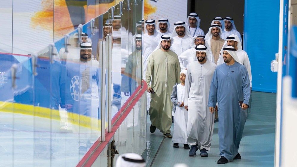 ذياب بن محمد بن زايد يشهد جانباً من منافسات بطولة هوكي الجليد ضمن فعاليات ألعاب الماسترز أبوظبي 2026