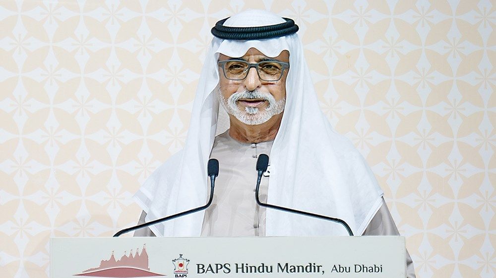 نهيان بن مبارك يشهد احتفال معبد BAPS الهندوسي بالذكرى الثانية لتأسيسه