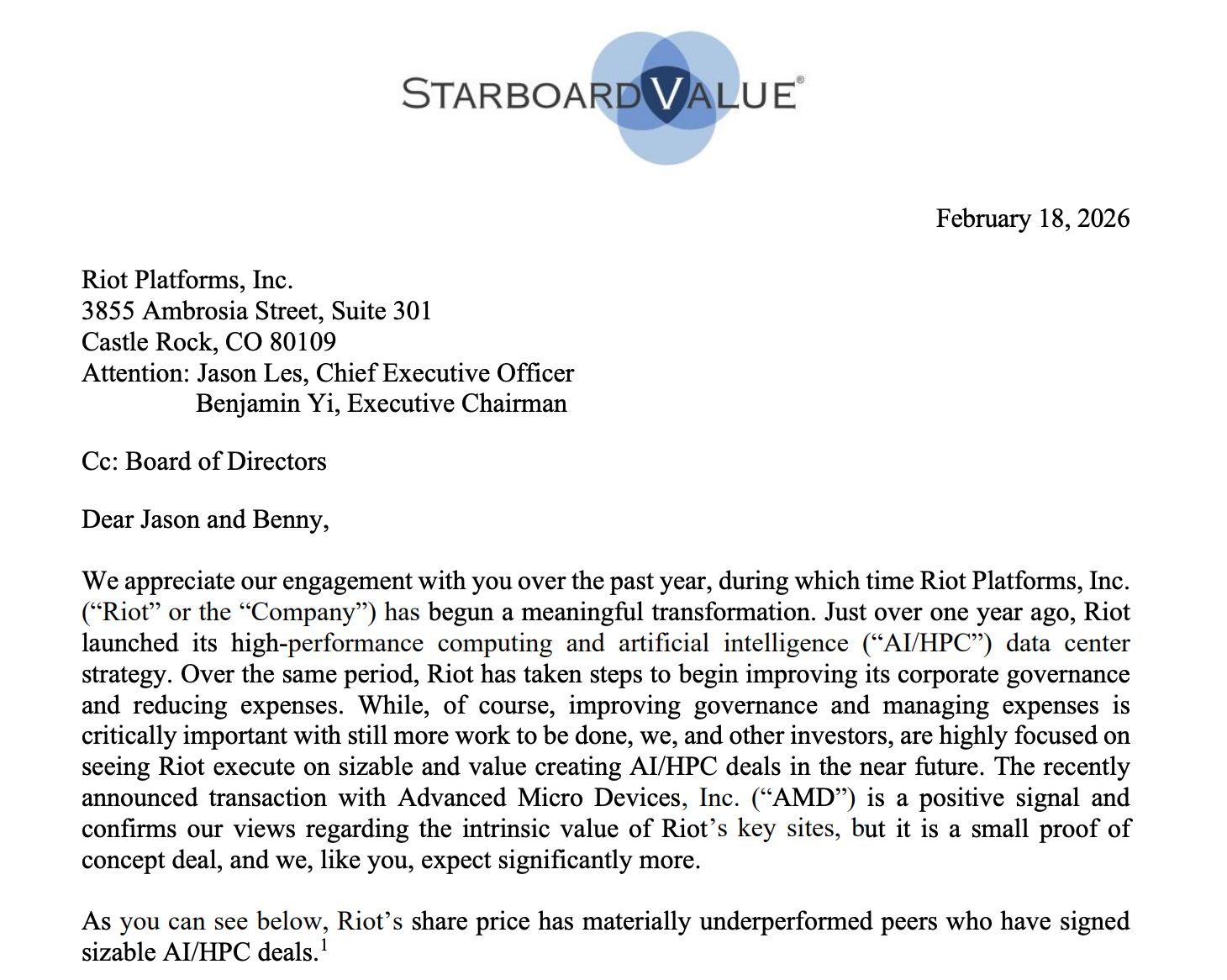 تحوّل Riot Platforms نحو الذكاء الاصطناعي قد يضيف حتى 21 مليار دولار إلى قيمتها، وفق مساهم ناشط