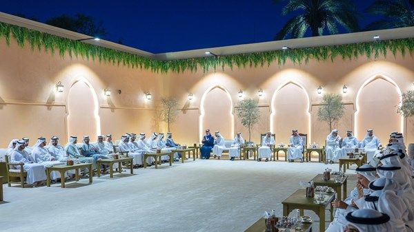 حاكم عجمان وولي عهده يستقبلان المهنئين بحلول شهر رمضان الكريم