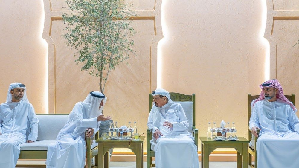 حاكم عجمان وولي عهده يستقبلان المهنئين بحلول شهر رمضان الكريم
