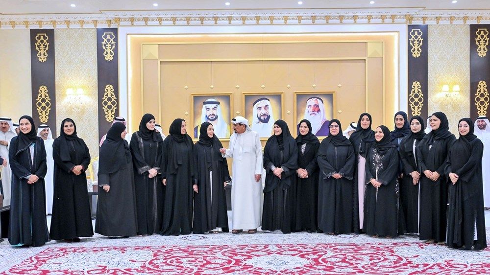 حاكم عجمان وولي عهده يتقبلان تهاني وفد المجلس الوطني الاتحادي بشهر رمضان