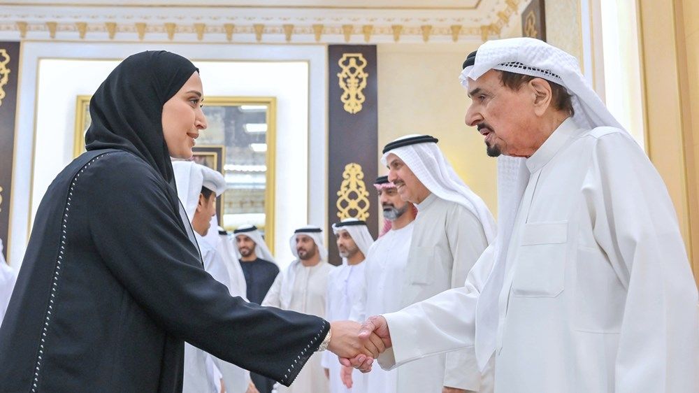 حاكم عجمان وولي عهده يتقبلان تهاني وفد المجلس الوطني الاتحادي بشهر رمضان