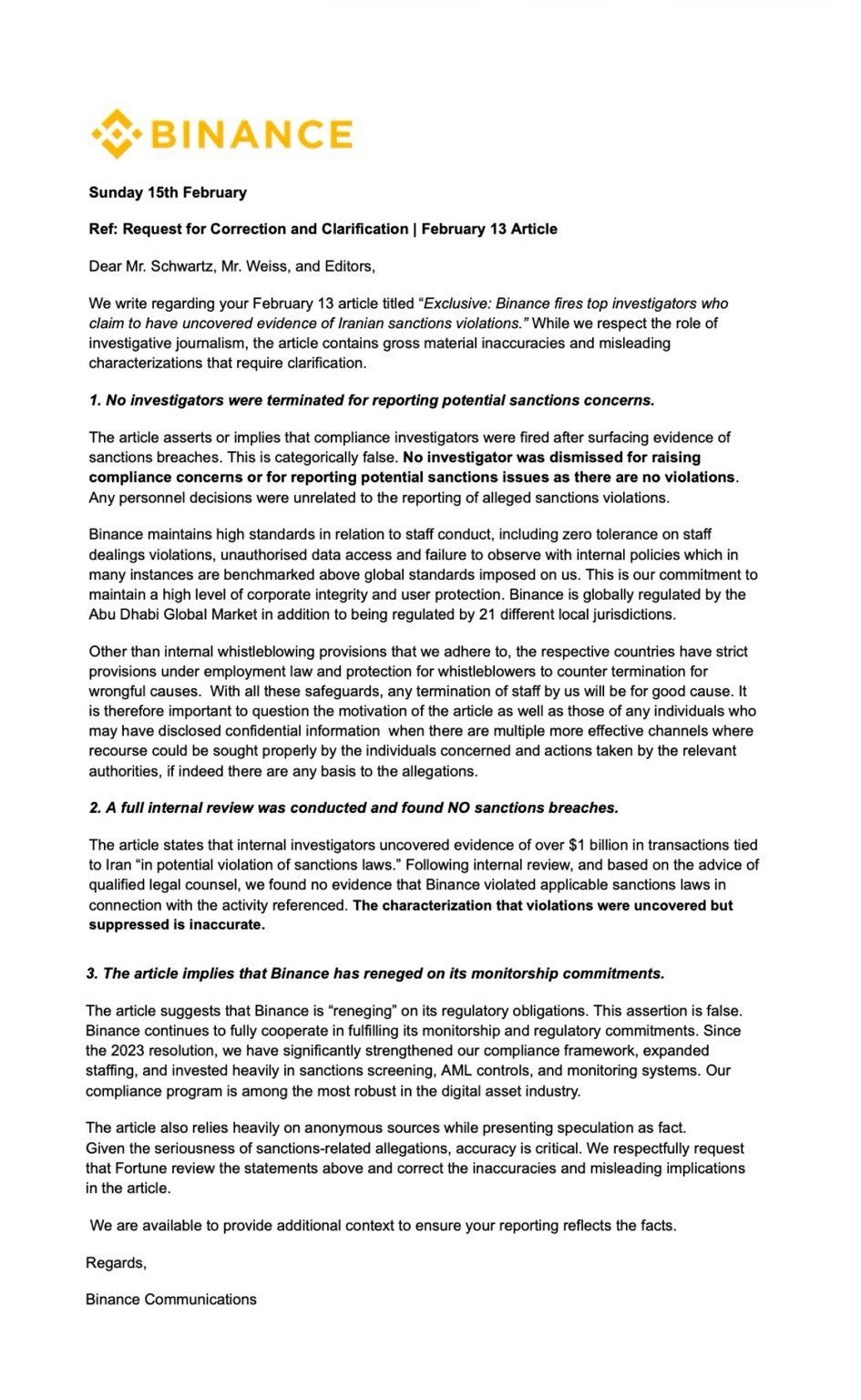 عضو في مجلس الشيوخ الأمريكي يفتح تحقيقًا بشأن Binance على خلفية مزاعم تتعلق بعقوبات إيران وروسيا