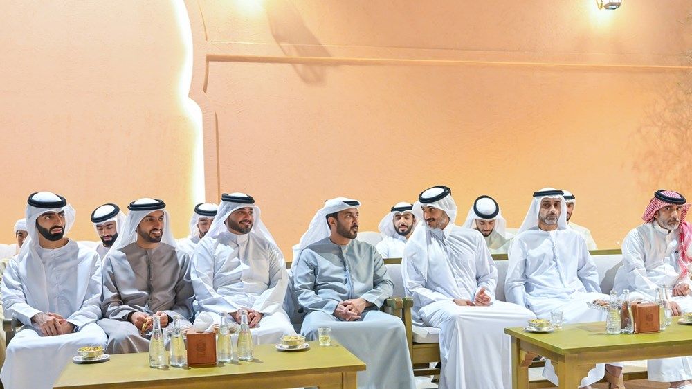 حاكم عجمان وولي عهده يتقبلان تهاني الوزراء وأعيان البلاد بشهر رمضان