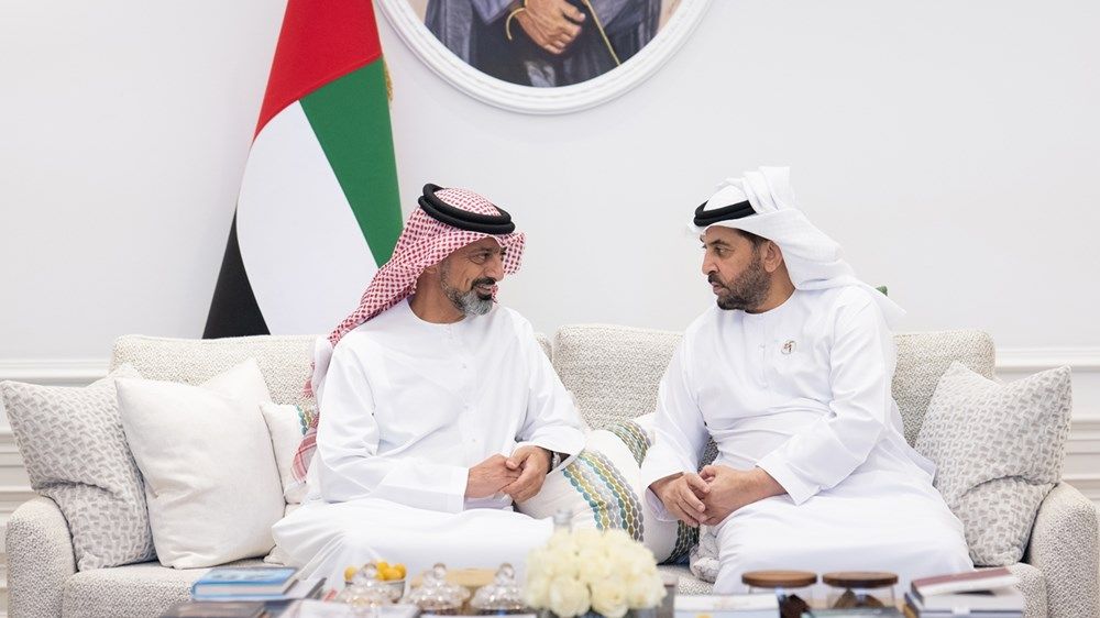 حمدان بن زايد يستقبل ولي عهد عجمان