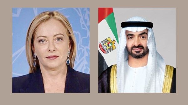 رئيس الدولة ورئيسة وزراء إيطاليا يبحثان التطورات في المنطقة