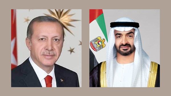 رئيس الدولة والرئيس التركي يبحثان التطورات في المنطقة وتداعياتها على أمنها واستقرارها