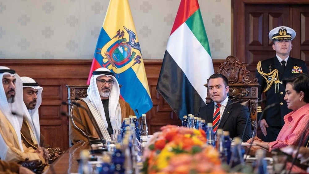 ولي عهد أبوظبي ورئيس الإكوادور يبحثان تعزيز التعاون الثنائي تزامناً مع الإعلان عن اتفاقية الشراكة الاقتصادية الشاملة بين البلدين