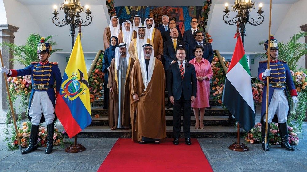 ولي عهد أبوظبي ورئيس الإكوادور يبحثان تعزيز التعاون الثنائي تزامناً مع الإعلان عن اتفاقية الشراكة الاقتصادية الشاملة بين البلدين
