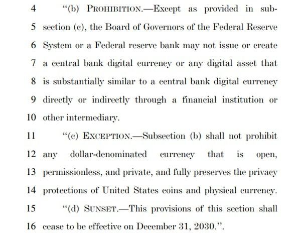 تعديل على مشروع قانون إسكان في مجلس الشيوخ يقترح حظر الدولار الرقمي حتى 2030