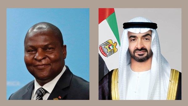 رئيس الدولة يتلقى اتصالاً هاتفياً من رئيس أفريقيا الوسطى أدان خلاله الاعتداءات الإيرانية ضد الإمارات