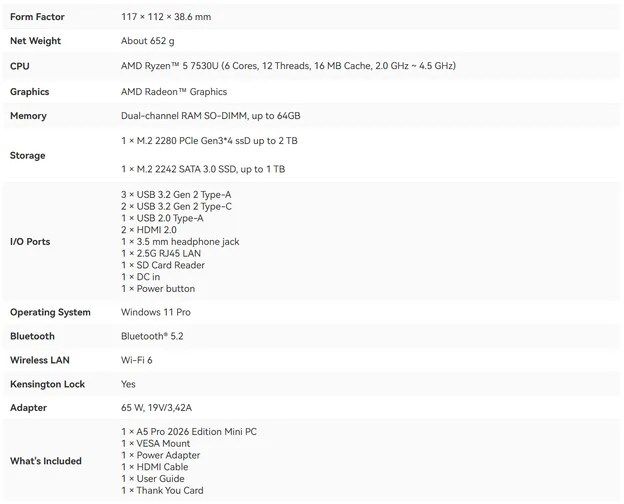 تكنولوجيا: حاسوب Geekom A5 Pro 2026 المصغر ينطلق رسميا دون أي ترقيات عن إصداره السابق