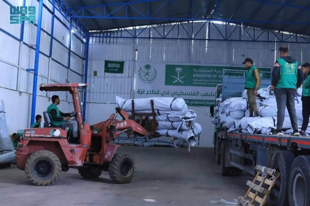 قافلة مساعدات سعودية جديدة تصل إلى غزة