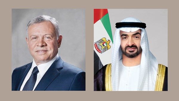 رئيس الدولة وملك الأردن يبحثان التعاون المشترك والتطورات الإقليمية وتداعياتها على أمن واستقرار المنطقة