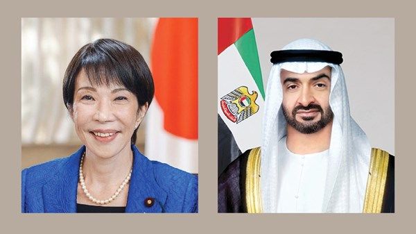 رئيس الدولة ورئيسة وزراء اليابان يبحثان تعزيز الشراكة الاستراتيجية الشاملة بين البلدين والتطورات في المنطقة