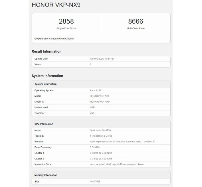 تكنولوجيا: هاتف Honor 600 Pro يظهر على قاعدة بيانات Geekbench ويكشف المعالج المستخدم