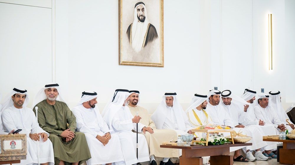 ذياب بن محمد بن زايد يحضر حفل استقبال بمناسبة زفاف محمد بخيت المنهالي