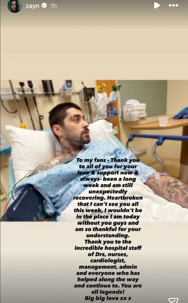 زين مالك في المستشفى يوم إطلاق ألبومه الجديد.. وهذا ما كشفه لجمهوره